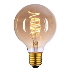 E27 LED filamentlamp - globe 80 - 6W - 3-staps dimbaar zonder dimmer - amber