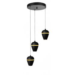 Dimbare zwart/gouden hanglamp Singapore met 3 pendels - 30cm