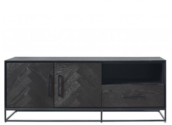 TV-meubel Veneta (154 breedte) eiken fineer zwart