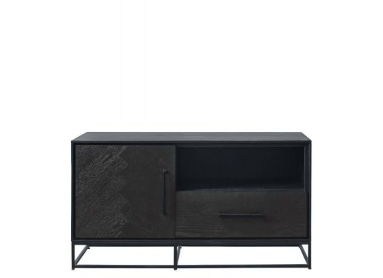 TV-meubel Veneta (109 breedte) eiken fineer zwart
