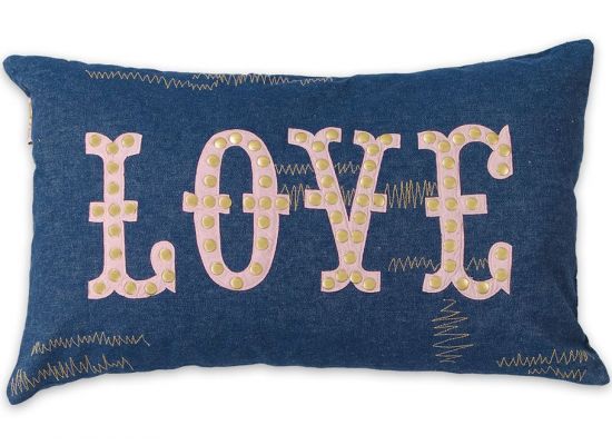Love cushion LD blue 030*050