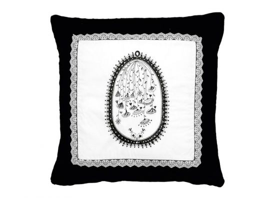Black Ornament cushion MISS Black 50*50