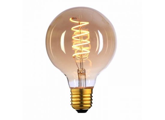E27 LED filamentlamp - globe 95 - 4W dimbaar - amber