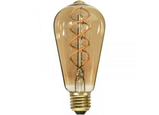 E27 LED Edisonlamp 6W - 3-staps dimbaar zonder dimmer - amber